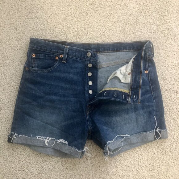 Levi's 501 Denim Jean Shorts Button Fly Women's W34 - Picture 1 of 9